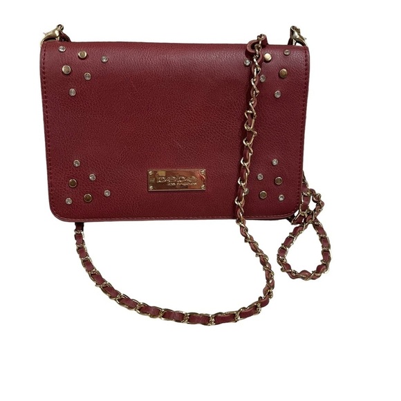 bebe Handbags - BEBE Deep Burgundy Crossbody Purse.